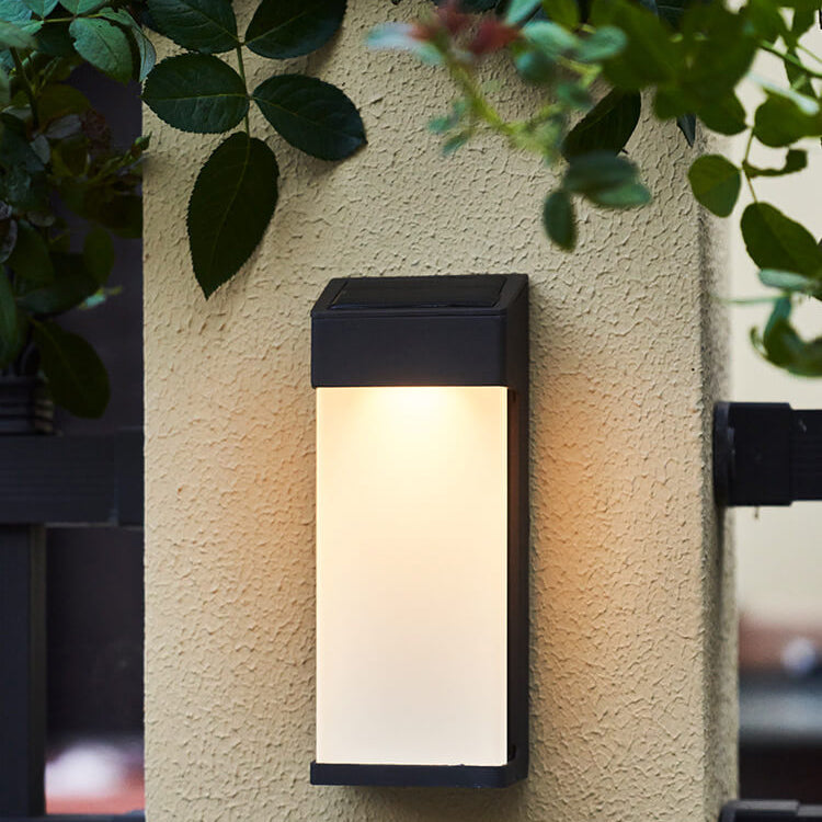 Sleek Solar Wall Light with Glass Shade in Contemporary Design
