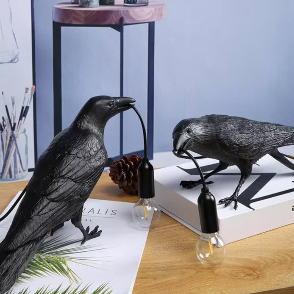 Mystic Raven Table Lamp for Enchanting Home Decor