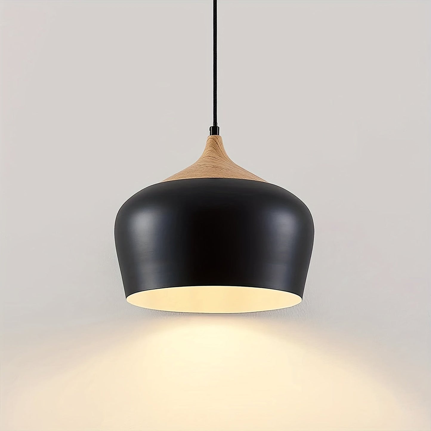 Elegant Pendant Light with Wood and Metal Finish