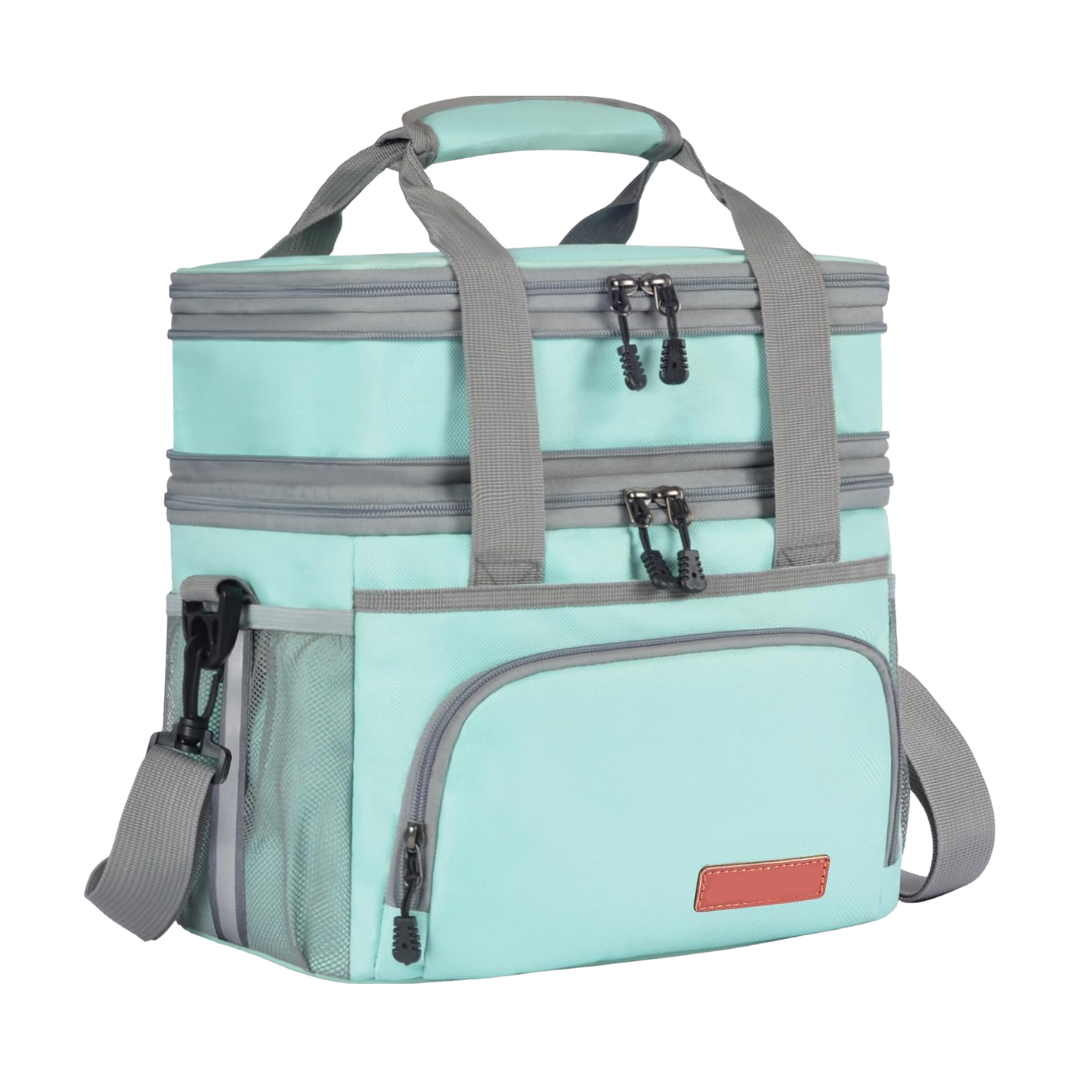 Insulated 16L Lunch Tote with Dual Sections and Adjustable Shoulder Strap