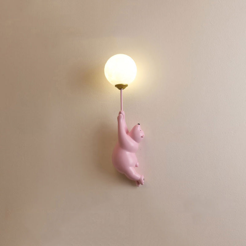 Charming Bear Balloon Wall Lamp for Kids' Spaces