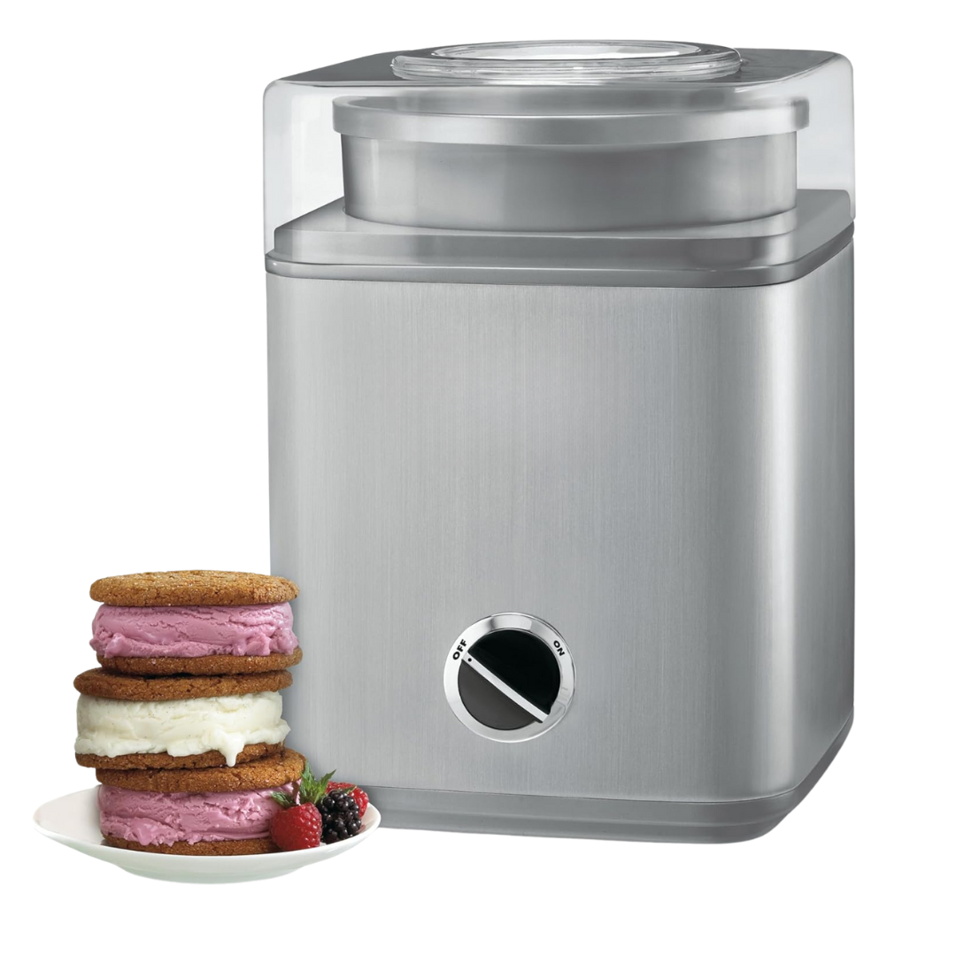 Automatic Ice Cream Maker with Stainless Steel Casing - 2 Quart Capacity