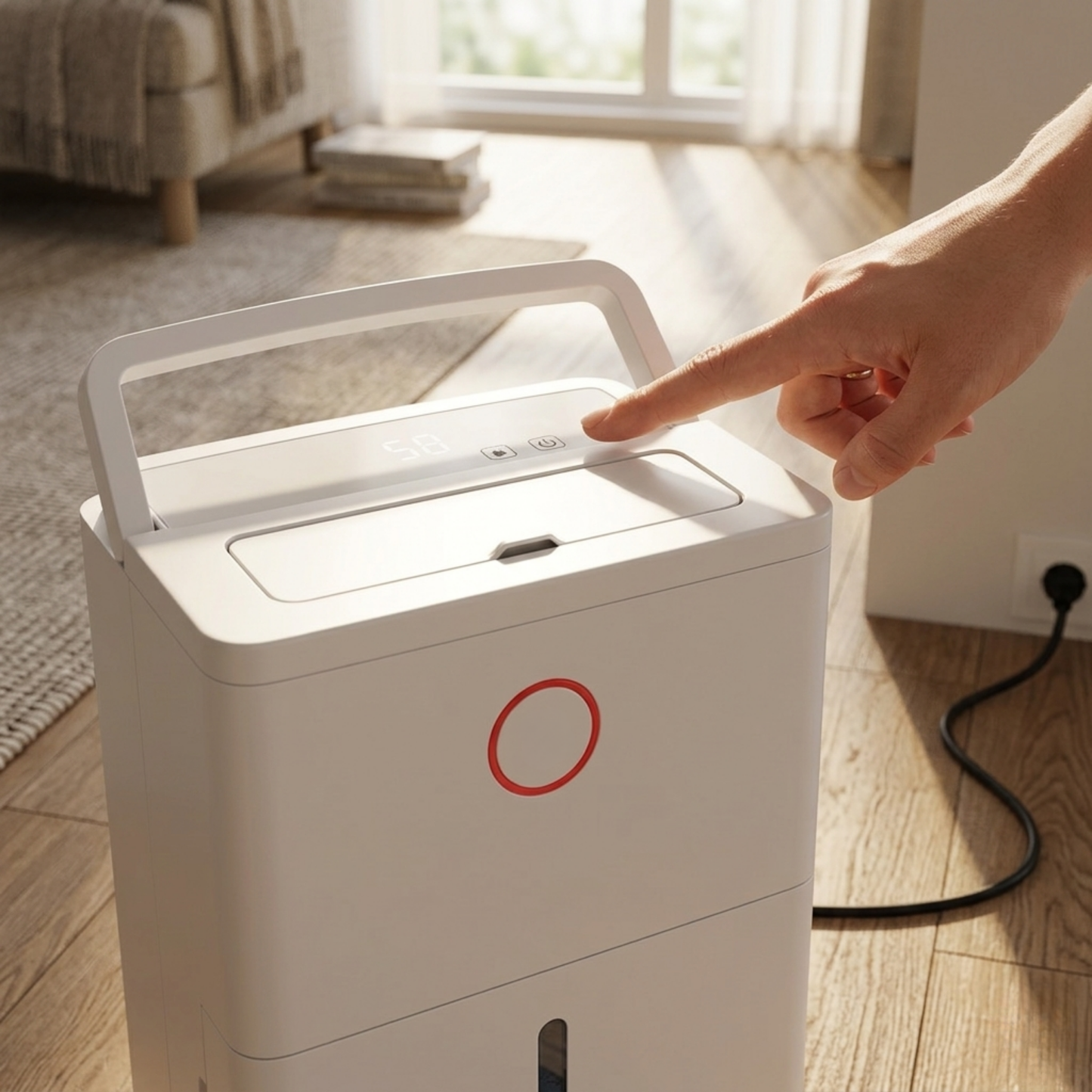 Home Dehumidifier 21 Pint Capacity with Drain Hose and Humidity Settings