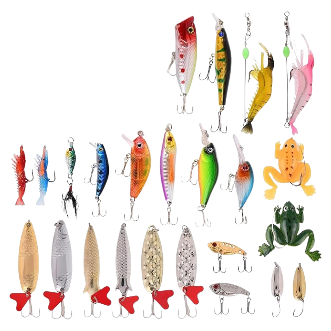 Fishing Lures Collection – 24-Piece Kit for Adults and Teens