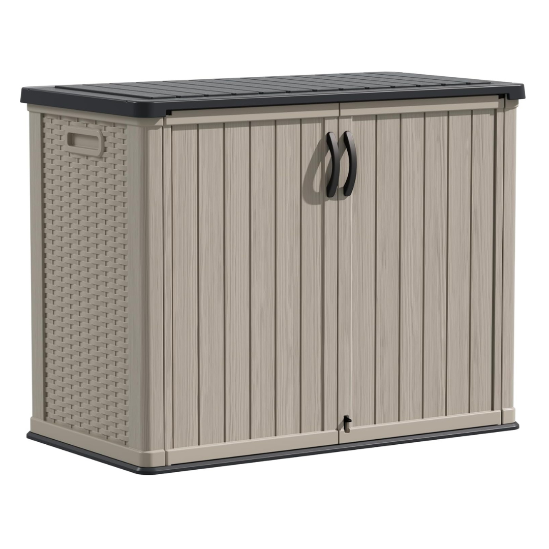 Waterproof Resin Outdoor Storage Cabinet – 26 Cubic Feet with Lock