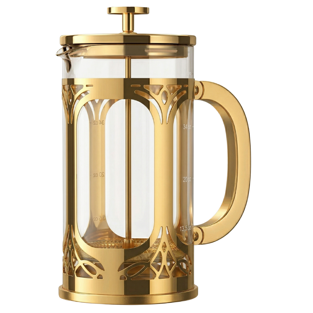 Stainless Steel Filtered 34oz Glass Coffee Press Brewer