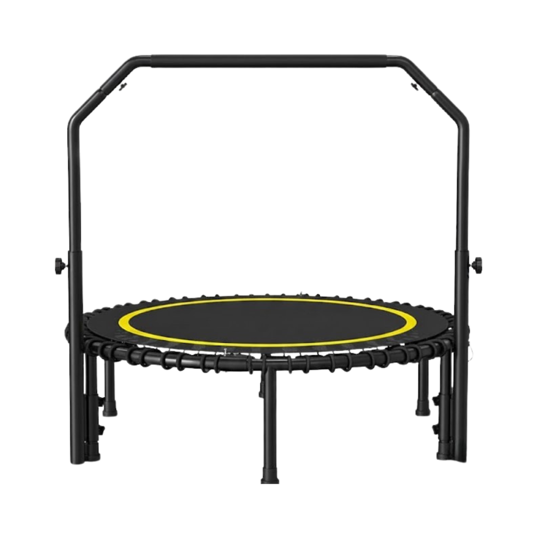 Adjustable Bar Mini Trampoline - 40-Inch Rebounder with Bungee Cords