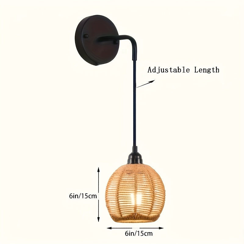 Artisan Rattan Wall Lamp – Chic Sconce for Any Room