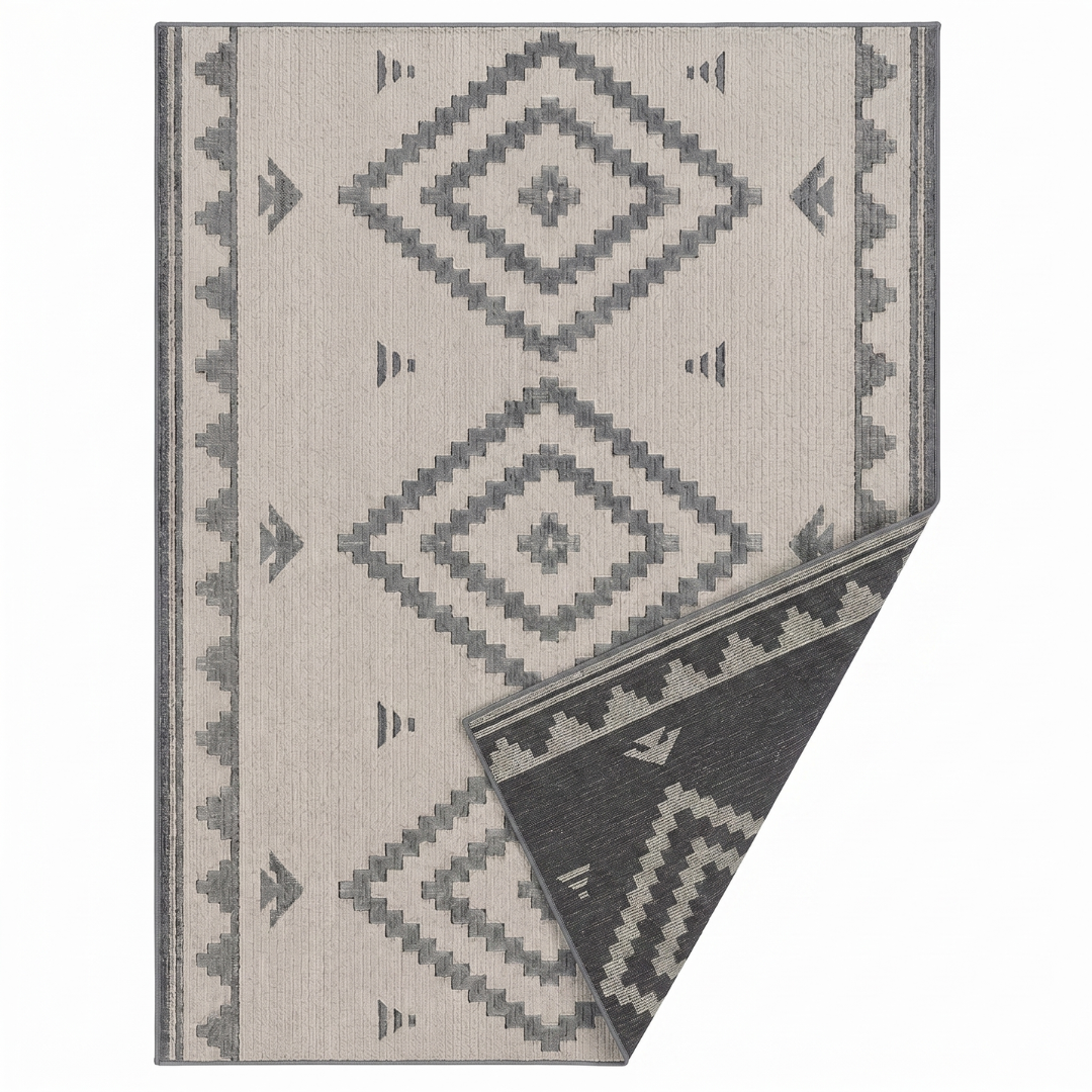 Reversible Outdoor Woven Area Rug 5' x 8' for Patio and Deck