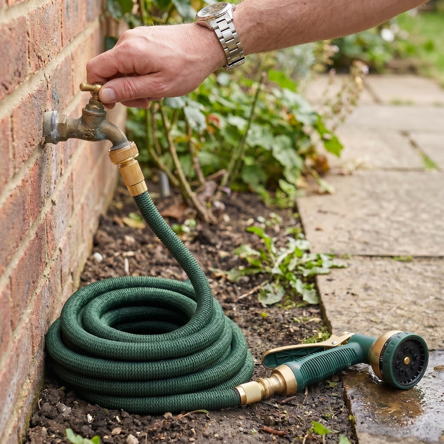 50 Feet Aluminum Water Hose 650 PSI - Tangle-Free Flow System