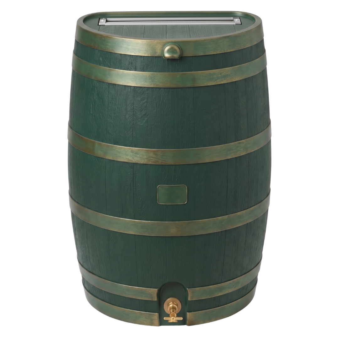 Flat Back Water Tank 50 Gallon Rain Barrel with Brass Faucet