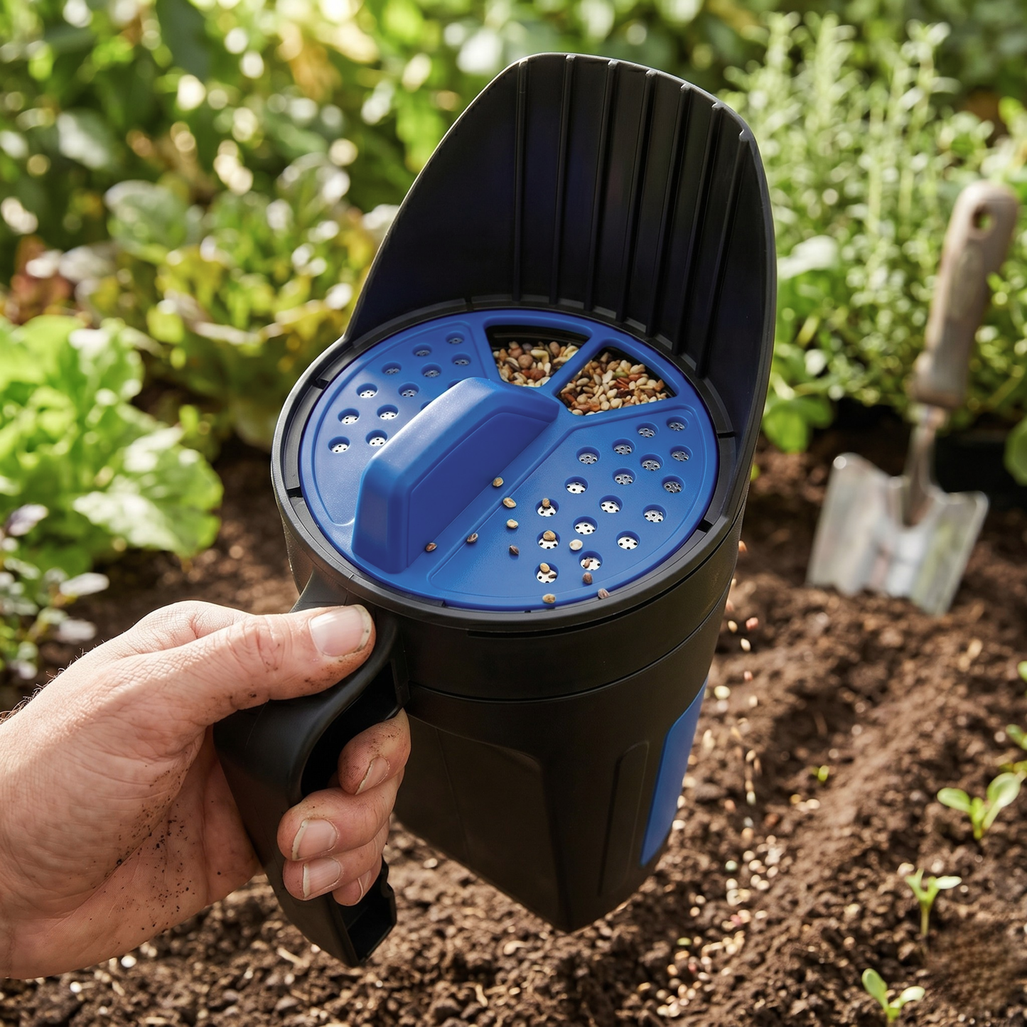 80oz Seed and Salt Hand Spreader with Adjustable Openings