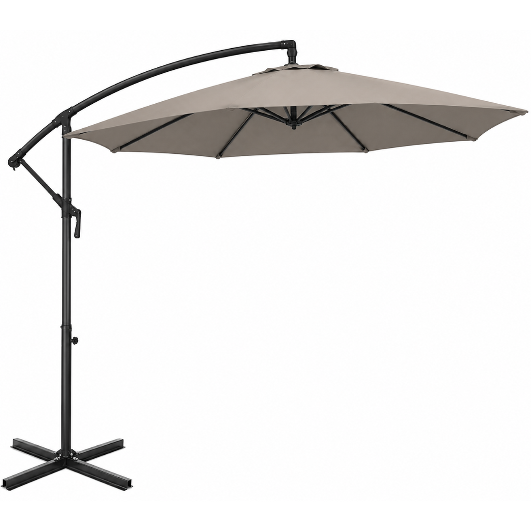 9-Foot Offset Outdoor Umbrella with Base and Full 360° Rotation