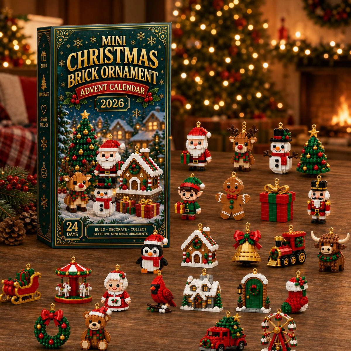 Advent Calendar 24 Mini Building Sets Hanging Decorations