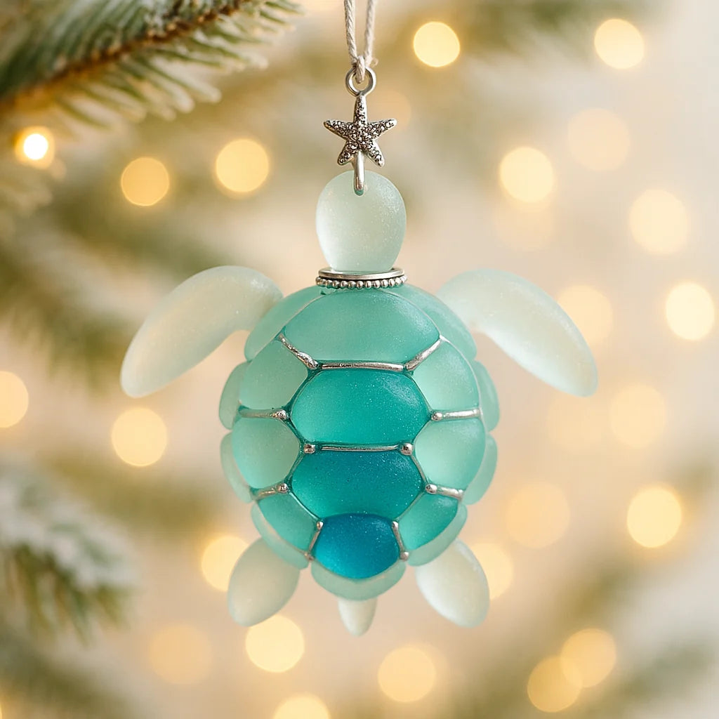 Advent Calendar Ocean-Themed Frosted Glass Ornaments Set of 24