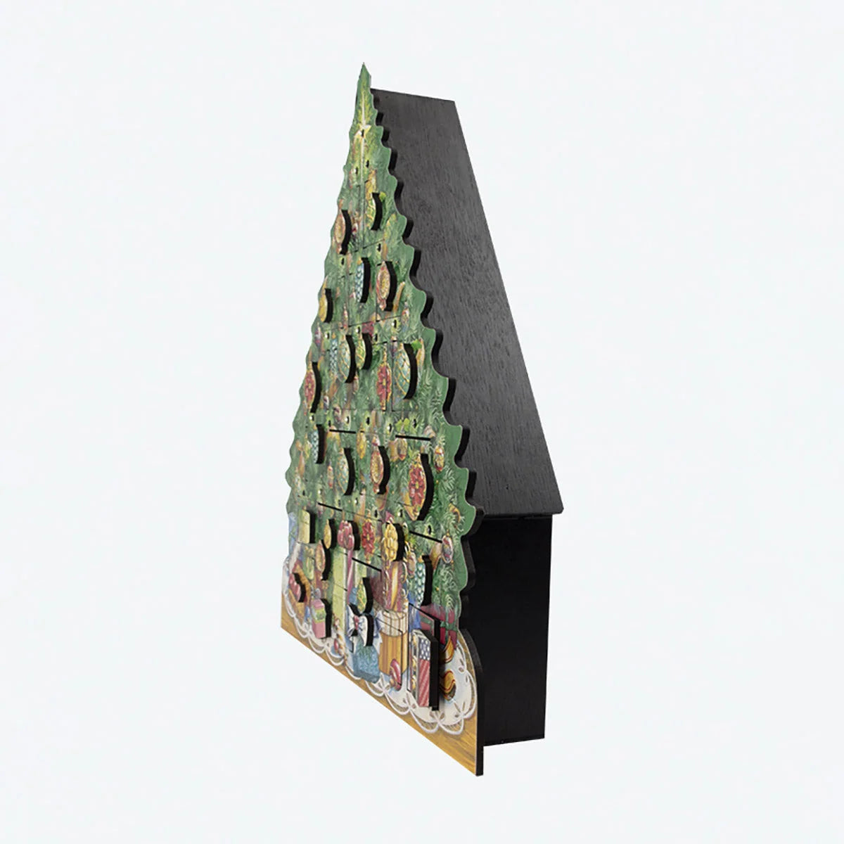 Advent Calendar Wooden Christmas Tree 24 Doors Musical Lights