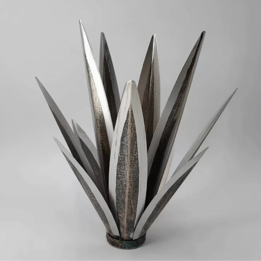 Agave Garden Sculpture Metal Weather-Resistant 3D Leaf Design