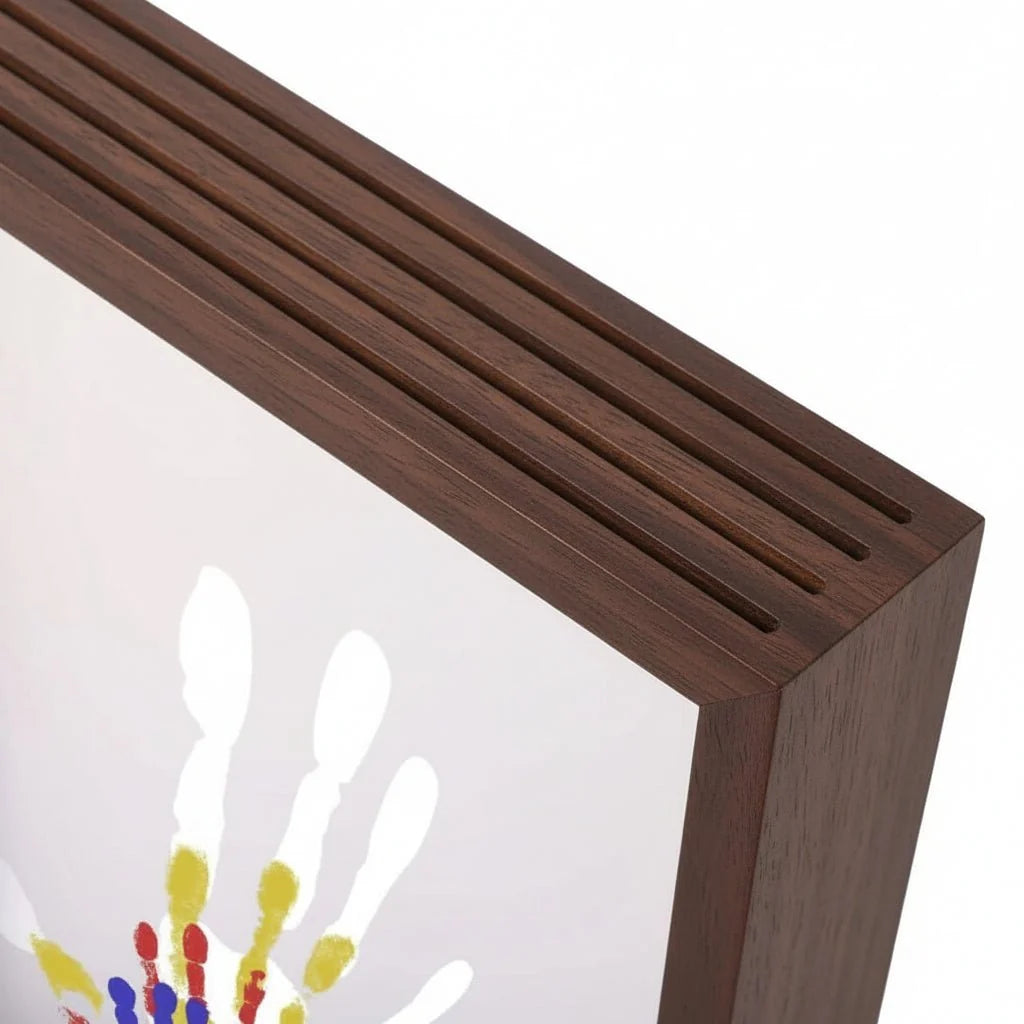 Baby Keepsake Frame Hand & Footprint Clay Kit Natural Wood