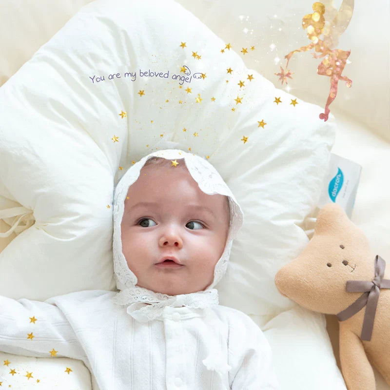 Baby Pillow Ergonomic Antibacterial Memory Foam & Cotton Cover