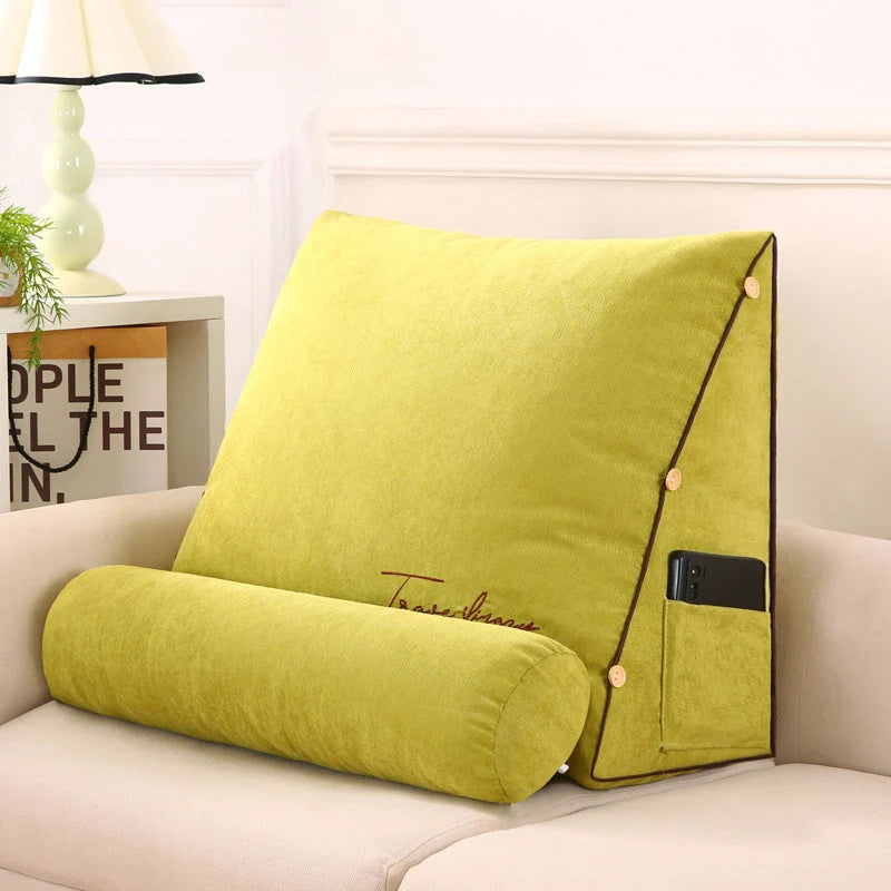 Back Support Pillow Ergonomic Wedge With Side Pocket
