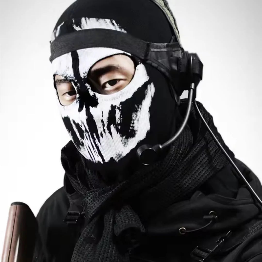 Balaclava Face Mask Skull Print Wind-Resistant Breathable Fit