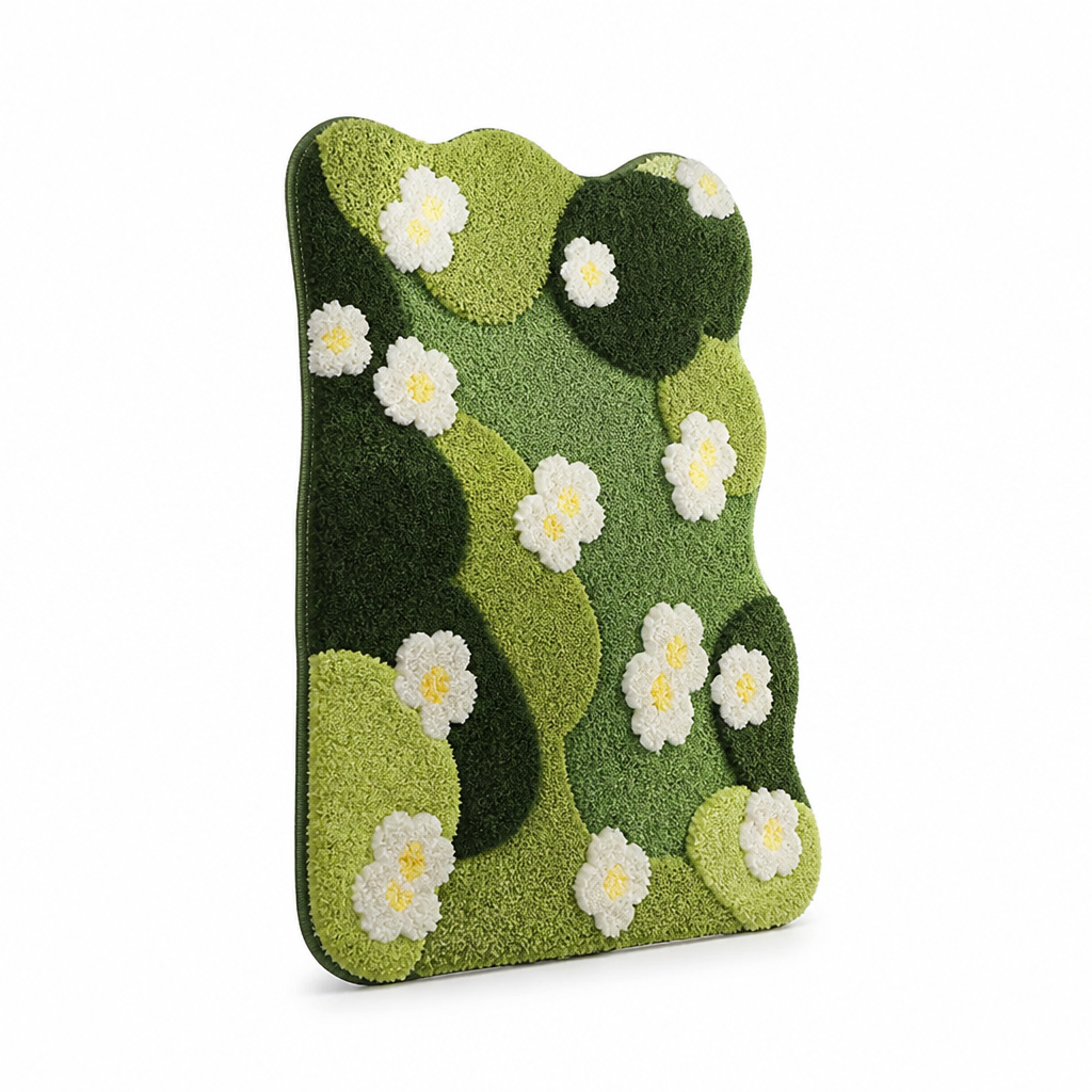 Bath Mat Floral Plush Microfiber Non-Slip