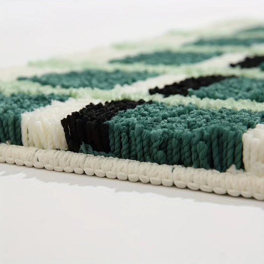 Bath Mat Plush Flocked Anti-Slip Machine Washable