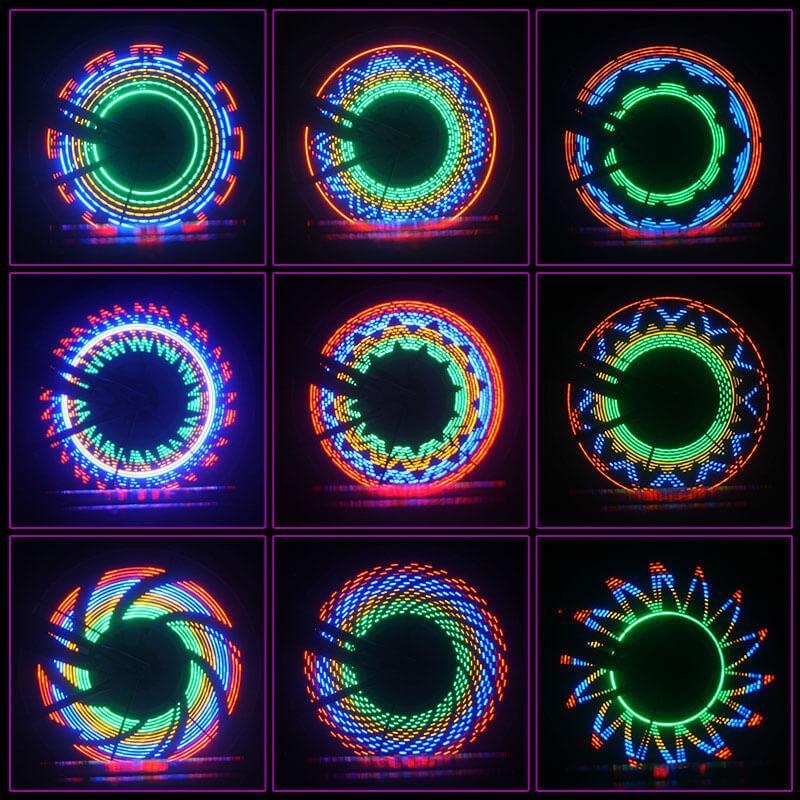 Bike Wheel Lights RGB 30 Patterns Motion-Activated Water-Resistant