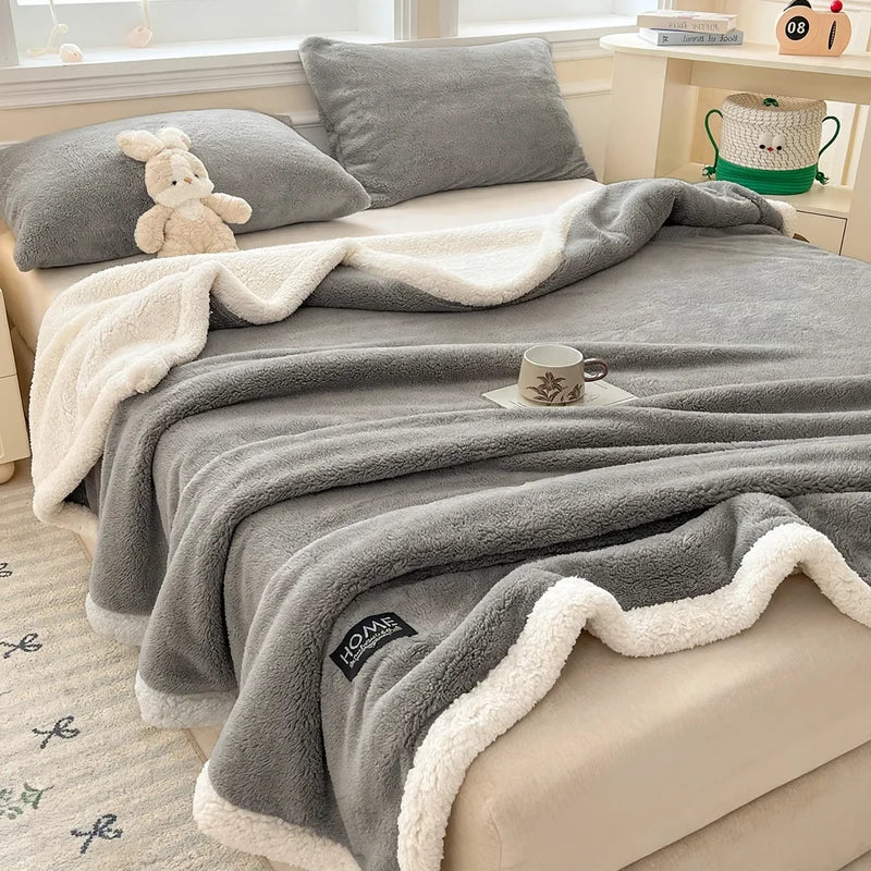 Blanket Double-Layer Lambskin Fleece Soft & Warm