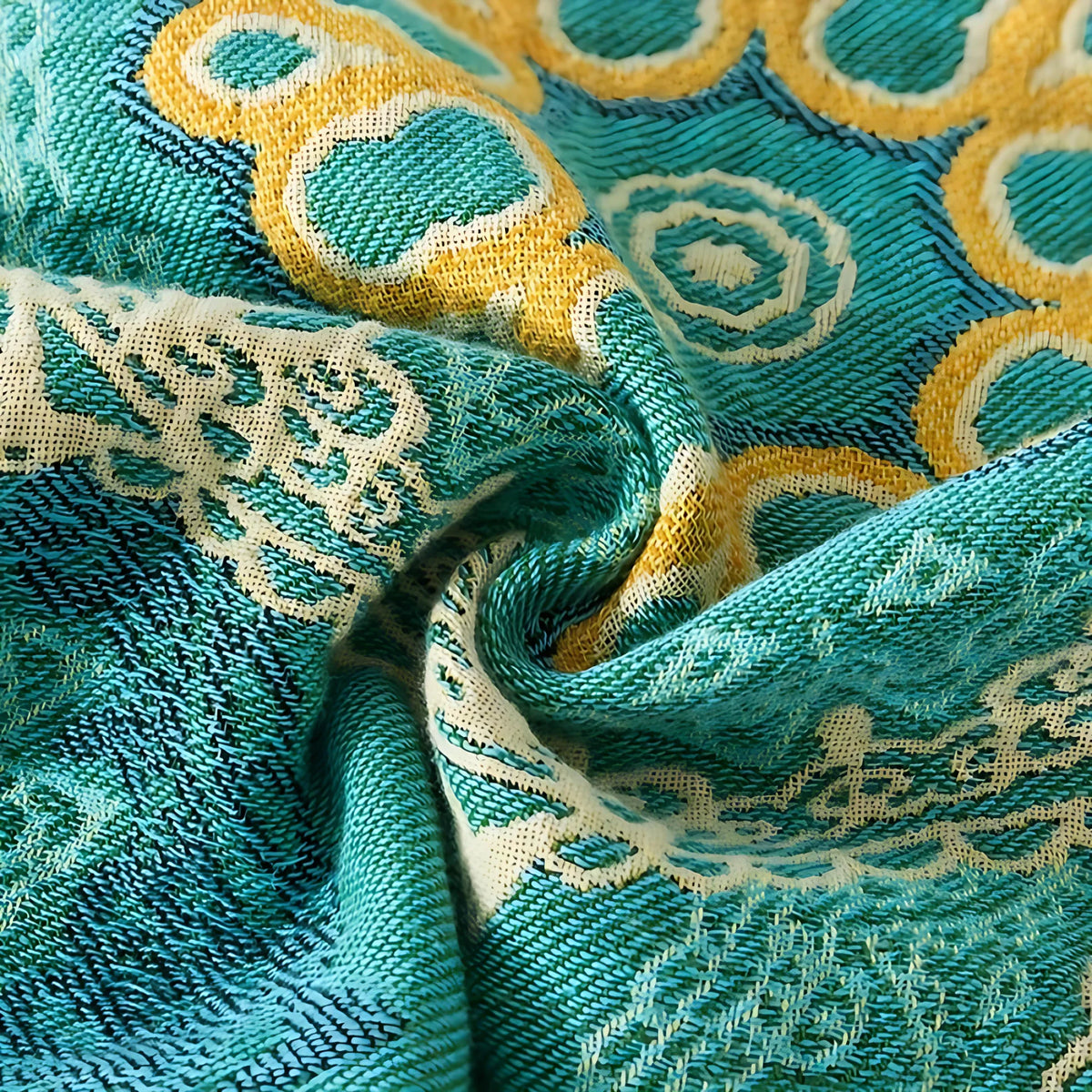 Blanket Teal Mandala Cotton Machine Washable