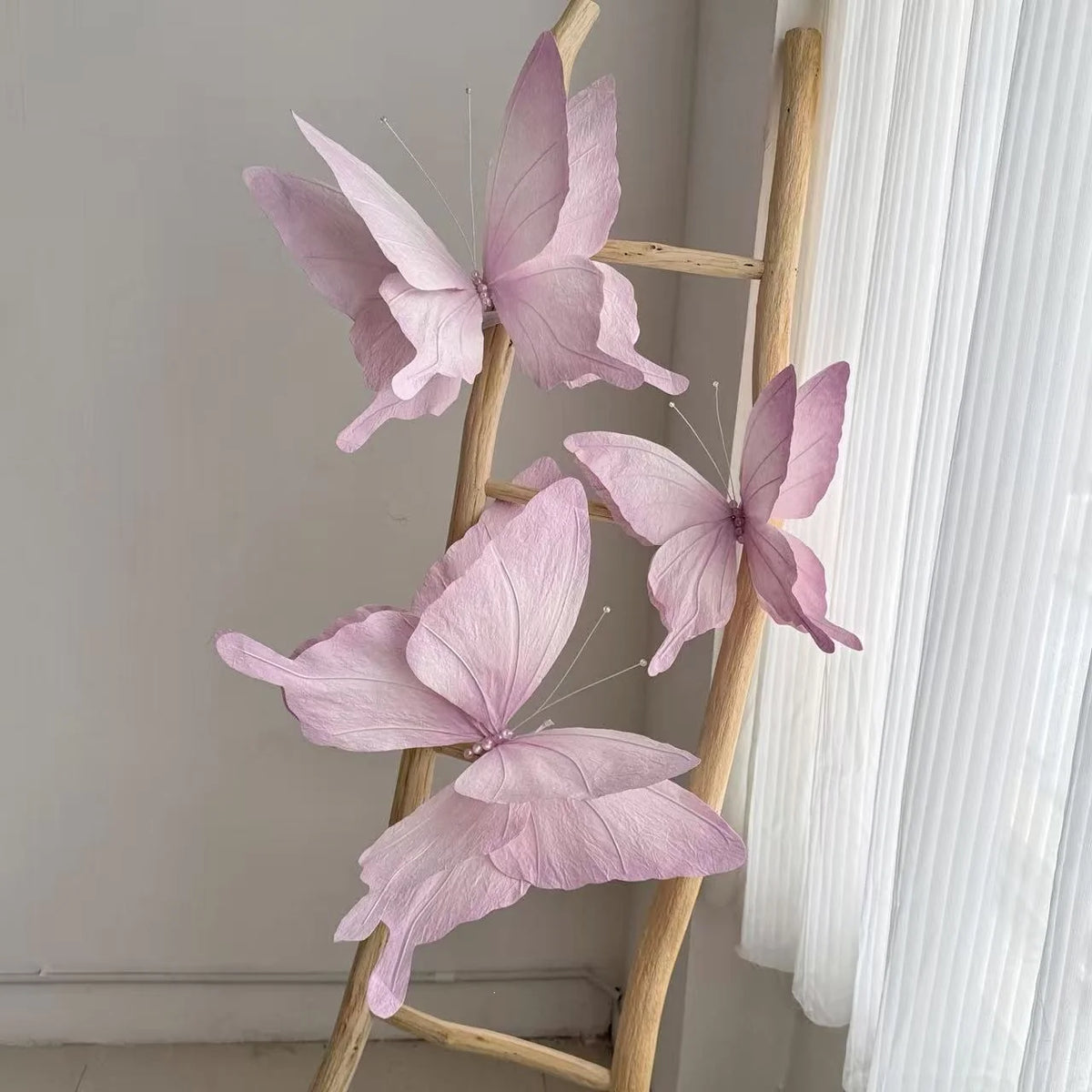 Butterfly Wall Decor Paper & Wire Detailed Design Lightweight Hanging Accent