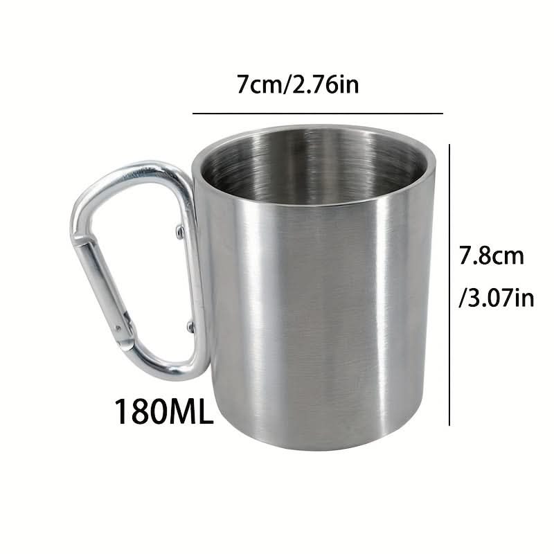 Camping Mug Stainless Steel Integrated Buckle Handle 180 mL
