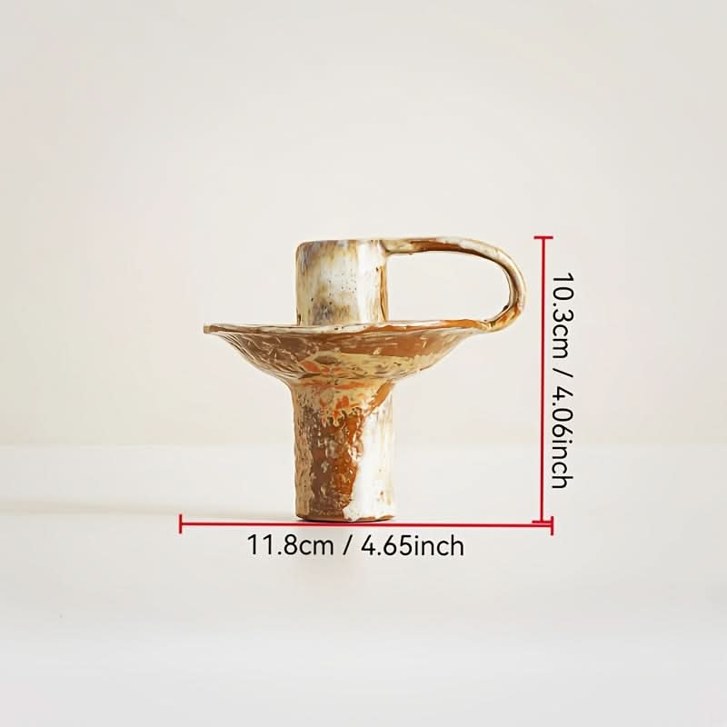 Candle Holder Ceramic Retro Textured Design