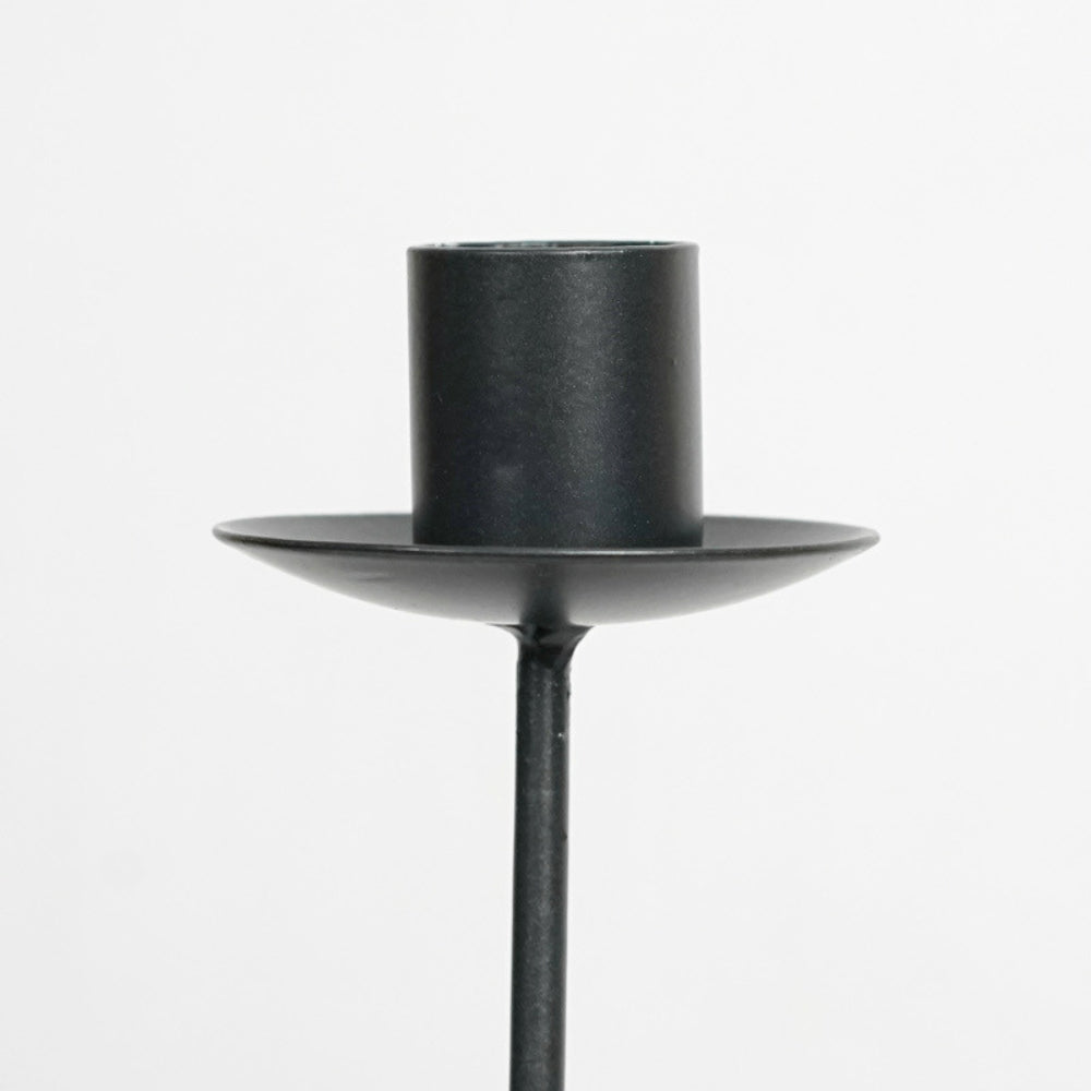 Candle Holder Sculpted Wavy Iron Lacquered Finish