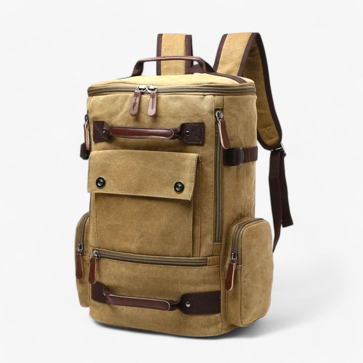 Canvas Backpack Durable Vintage Style 15-Inch Laptop Compartment
