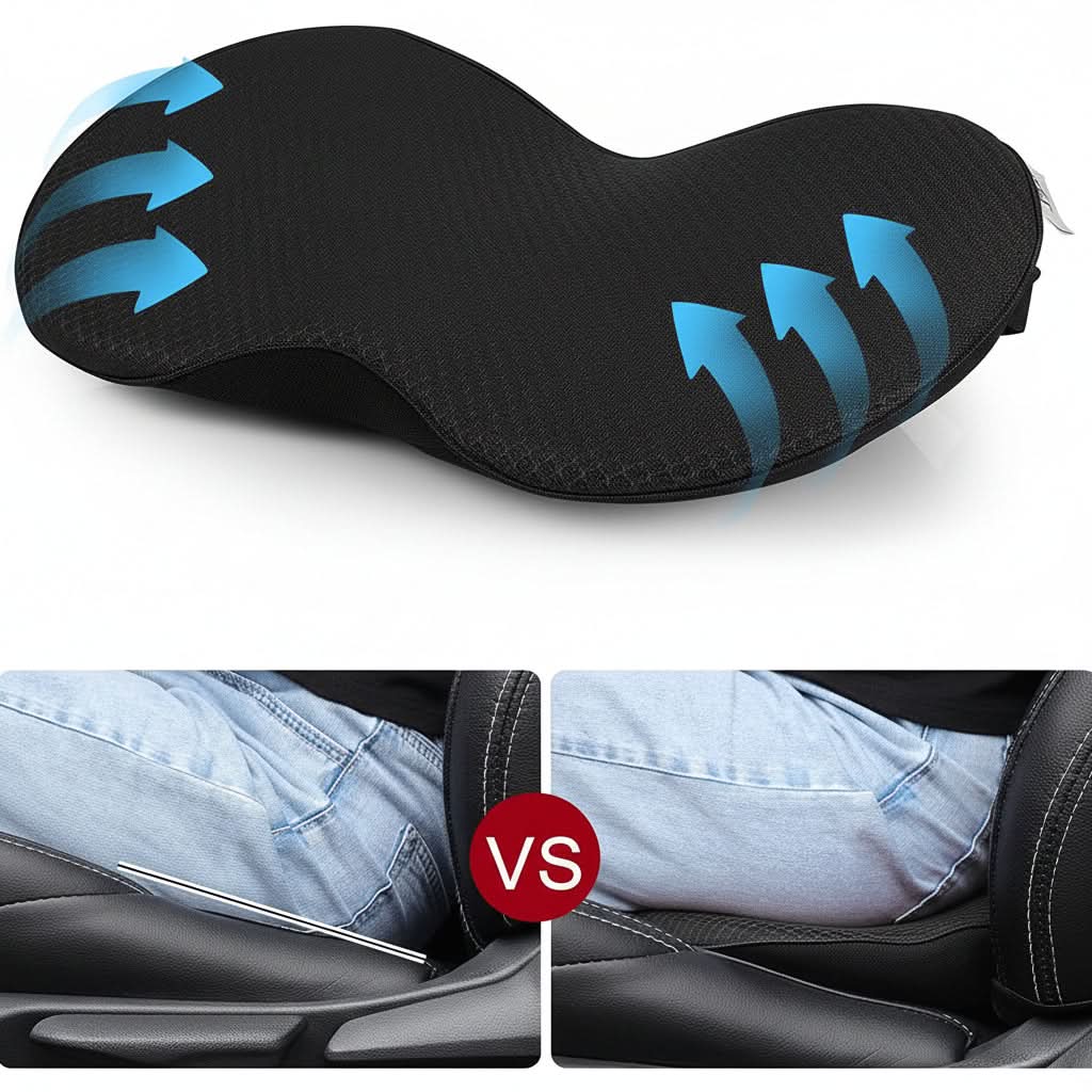 Car Seat Cushion Ergonomic Memory Foam Breathable Washable Cover
