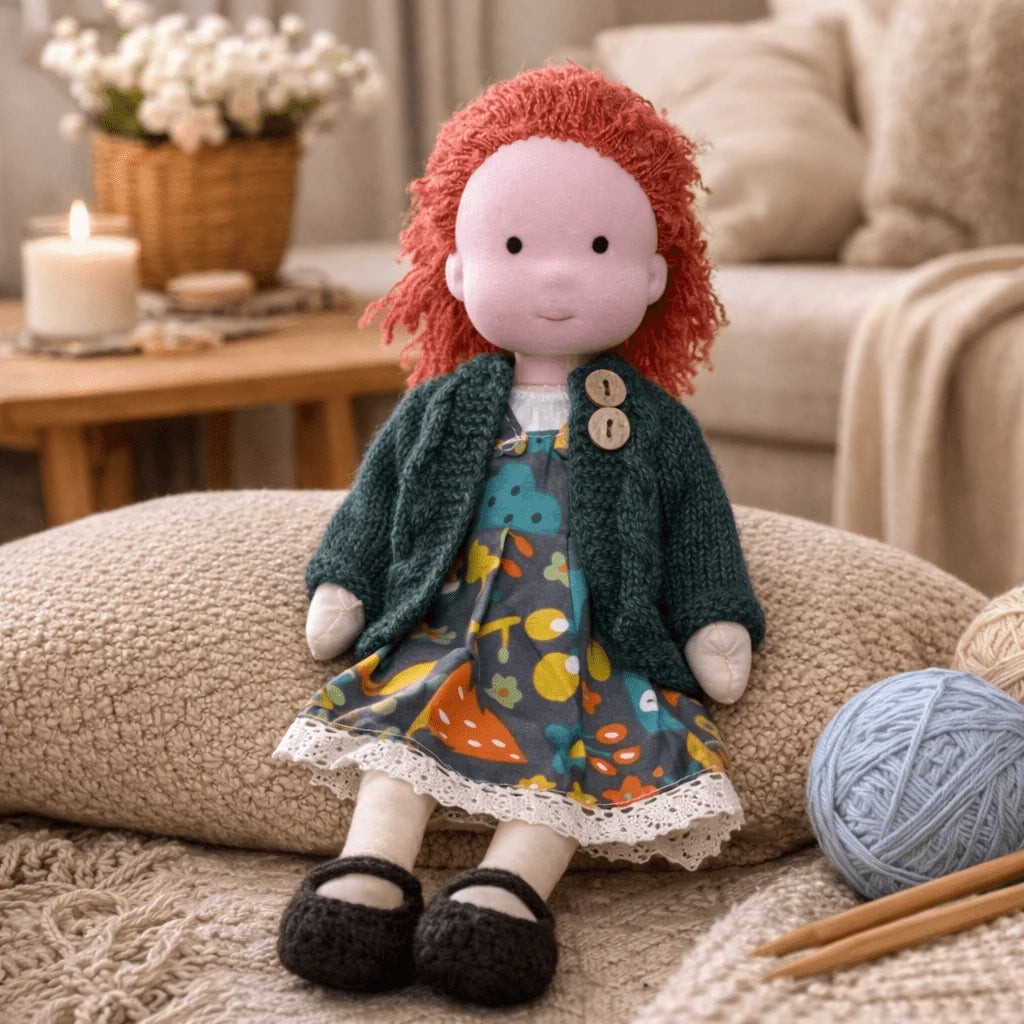 Children's Doll Handmade Cotton Waldorf-Inspired 11 Inch