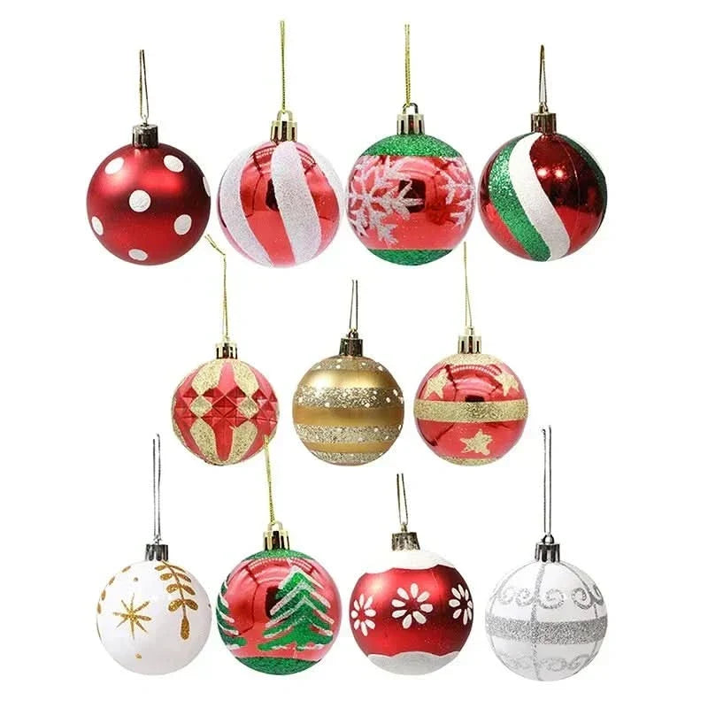 Christmas Ornament Set Snowflake Design Shatterproof Set of 6