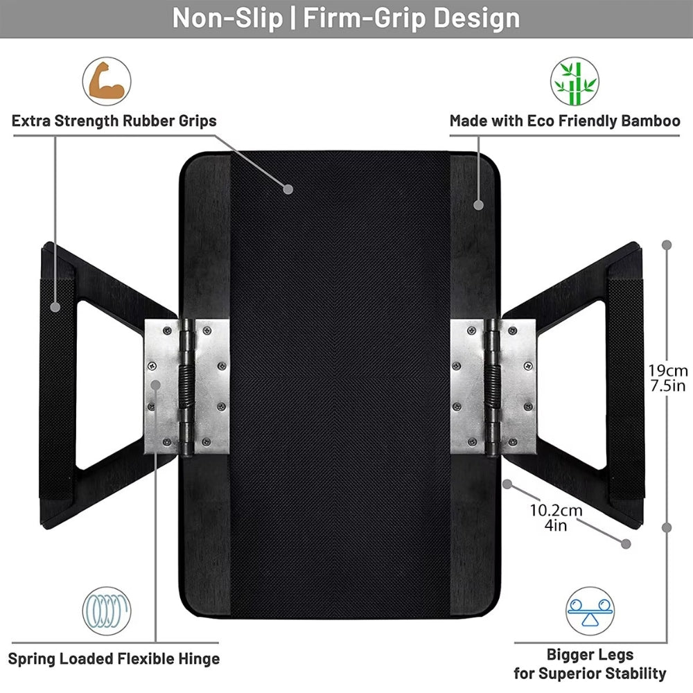 Clip-On Armrest Tray Bamboo Rubber-Grip Clamp