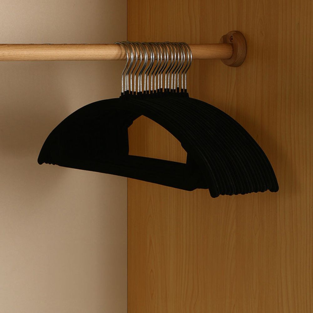 Clothes Hangers Slimline Velvet Non-Slip Steel Hooks