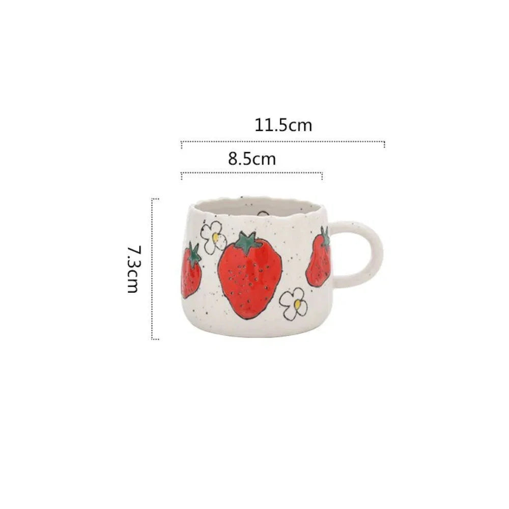 Coffee Mug Hand-Glazed Fruit 300 ml Dishwasher Safe