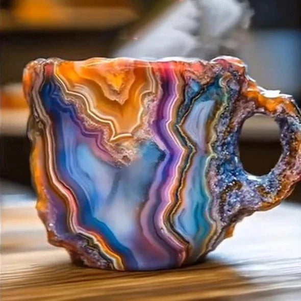 Coffee Mug Transparent Raised Texture 10.14 Oz Capacity