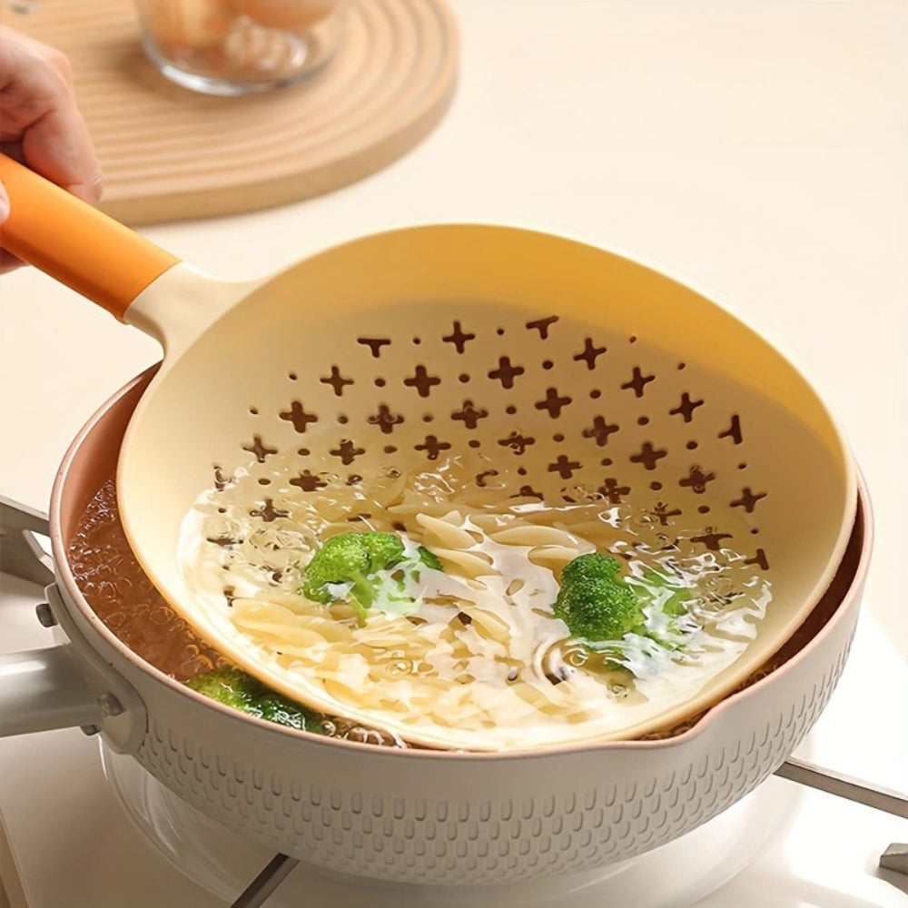 Colander Strainer Heat-Resistant Plastic Long Handle