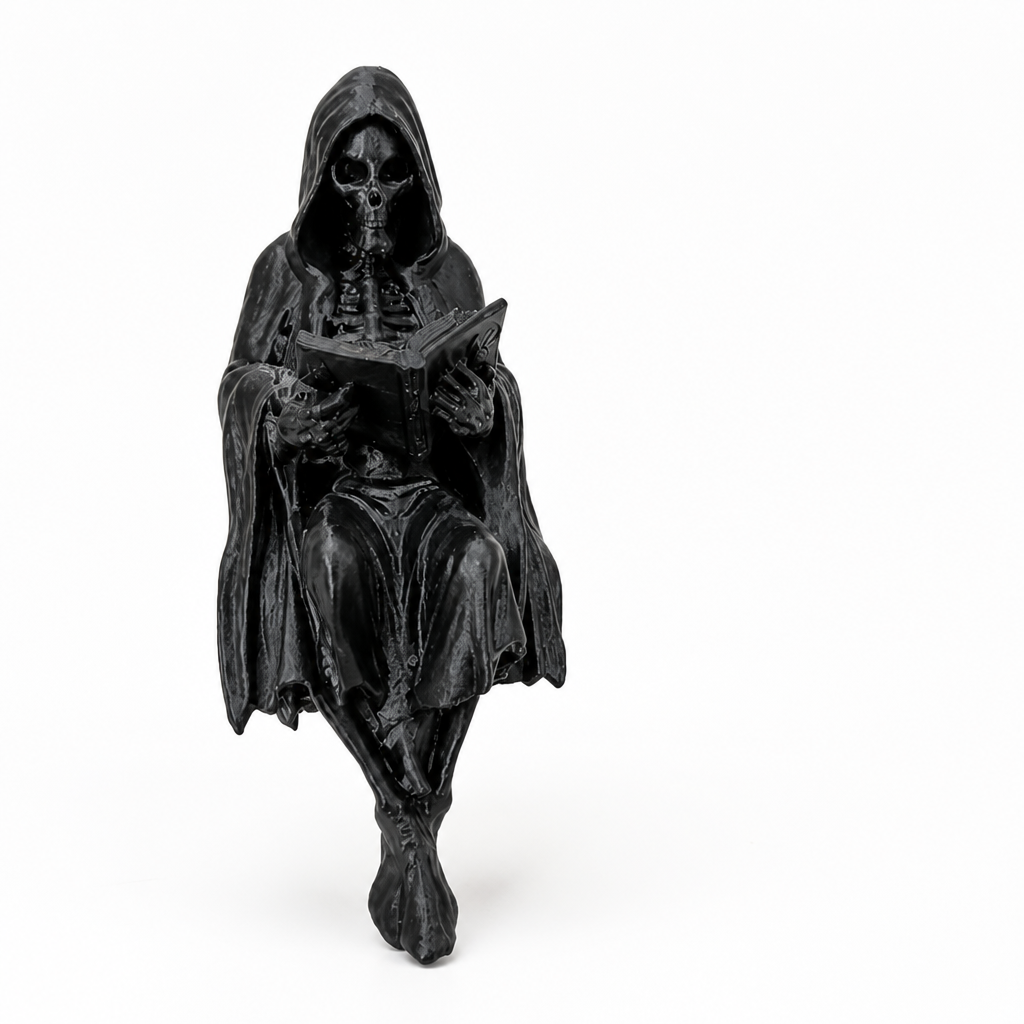 Compact Hooded Resin Reader Figurine