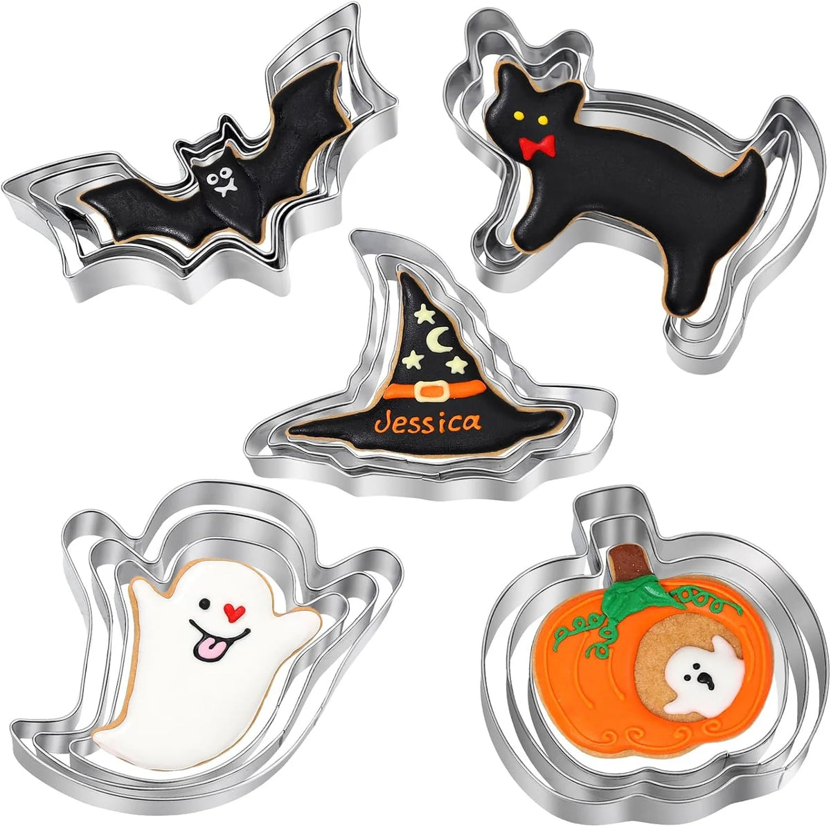 Cookie Cutter Set Pumpkin Stainless Steel Set of 3