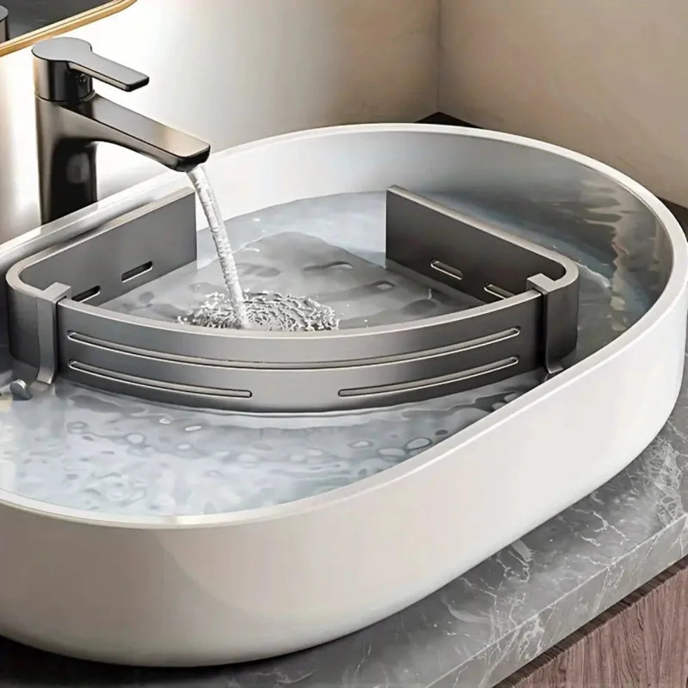 Corner Shower Caddy Space-Saving Rust-Resistant Aluminum Self-Adhesive