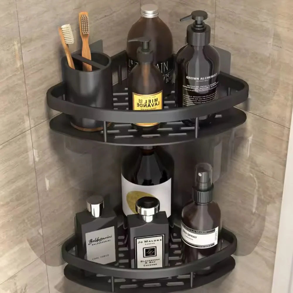 Corner Shower Shelf Aluminum No-Drill Open-Drainage