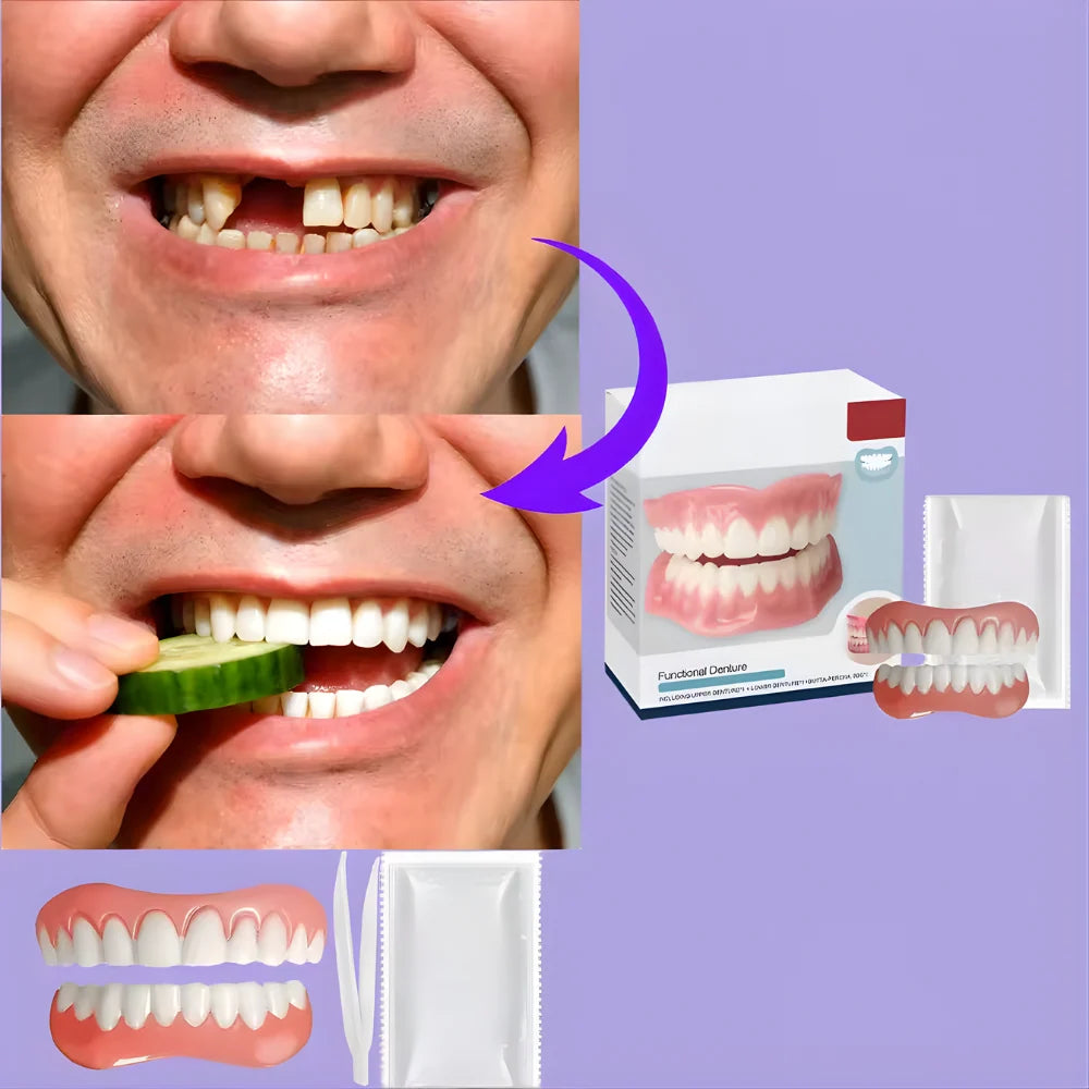 Cosmetic Denture Set Moldable Resin Upper & Lower