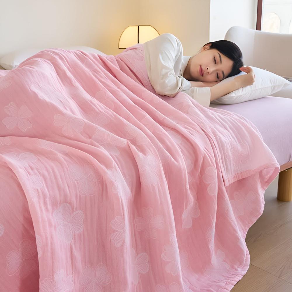 Cotton Blanket Organic Three-Layer Lightweight & Breathable