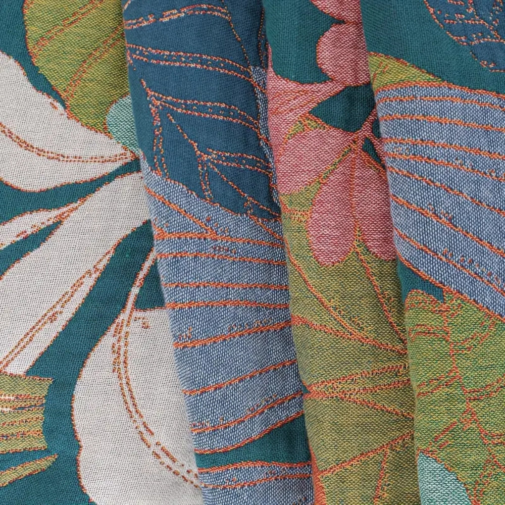 Cotton Gauze Blanket Botanical Print All-Season Machine Washable